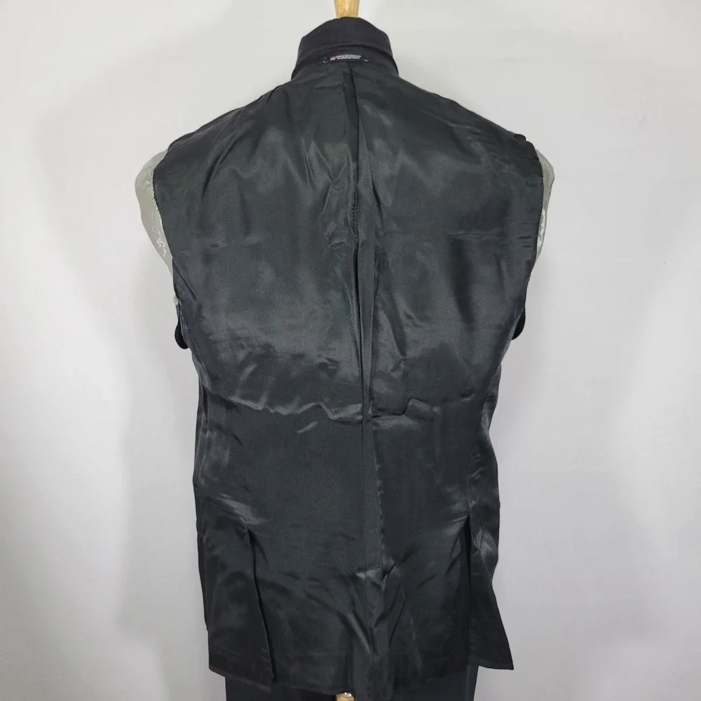 Hart Schaffner Marx Men's Sport Coat Blazer Two Button‎ Black Twill Wool 44L